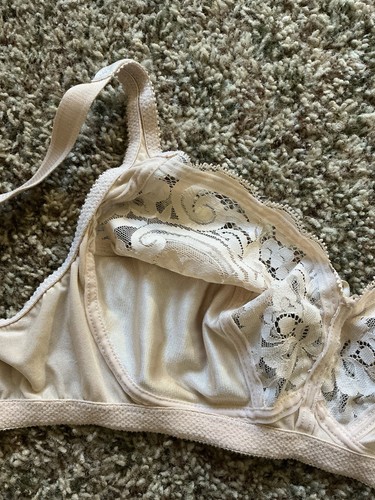 Vintage Vanity Fair BH 36C ungefüttert, ungepolstert, kabellos beige gebraucht, in einwandfreiem Zustand - Bild 7 von 10