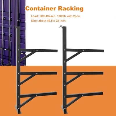 2PCS Cargo Shipping Container Shelving Shelf Brackets Container Racking 3 Tiers