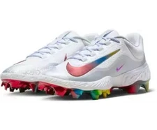 NEW Nike Alpha Huarache Elite 4 Low MCS Mens Baseball Cleats White FQ7724-106 13