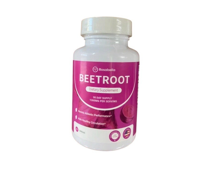 2 Pack of Rosabella Organic Beetroot Capsules (1300mg) for Blood Flow