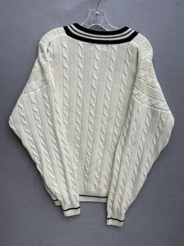 Roundtree Yorke Cable Knit Cricket Sweater Pullover Tennis Preppy Men’s Size M - Picture 7 of 10