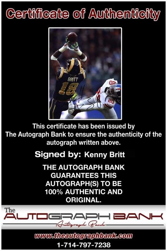 Kenny Britt signed NFL football 8x10 photo W/Cert Autographed 03 - Image 2 of 2