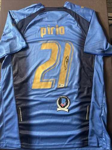 Andrea Pirlo Autograph Signed AUTO Italy Soccer Jersey 21 BAS Beckett COA - R04