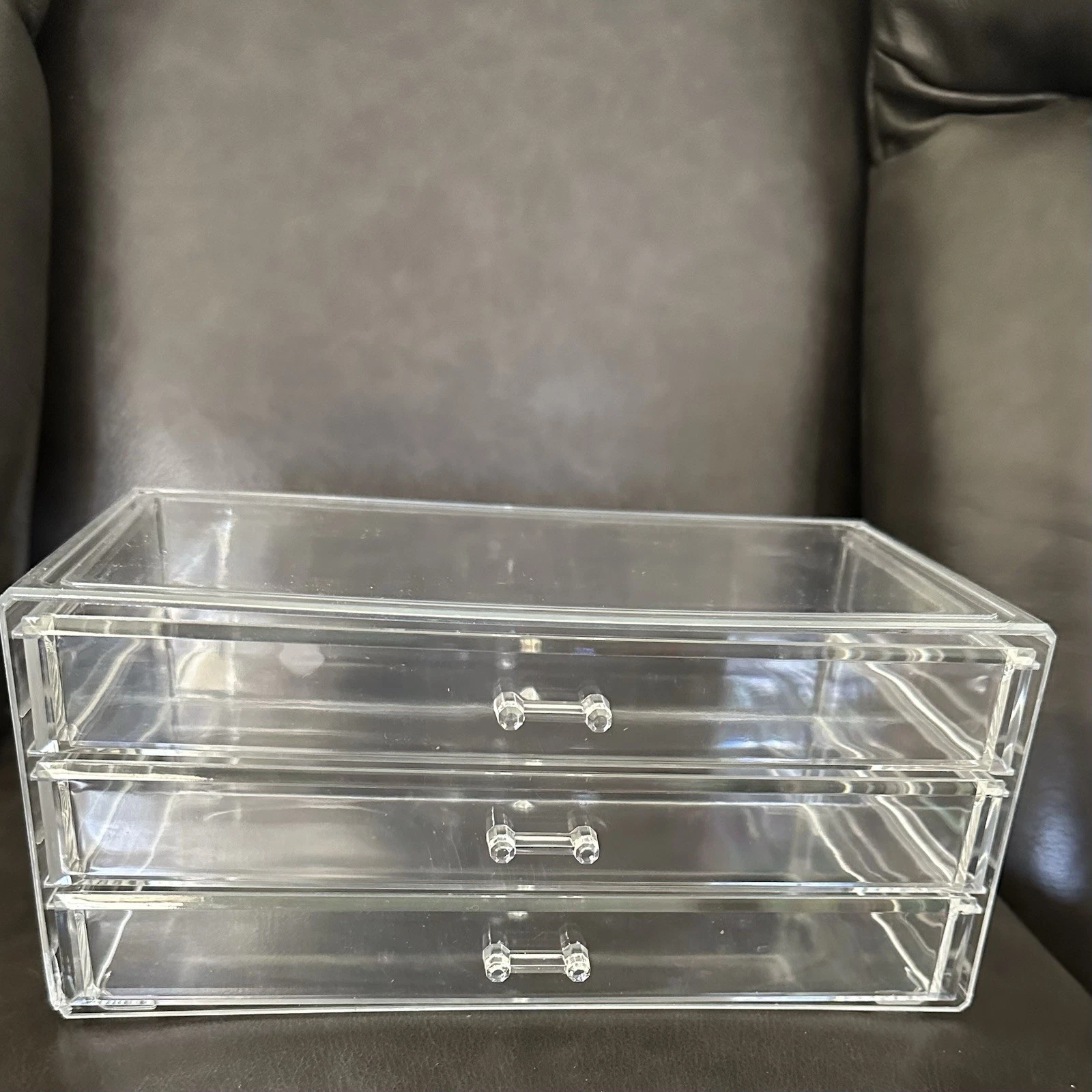 Clear Acrylic Makeup Organizers with 3 Drawers / New / Free Shipping