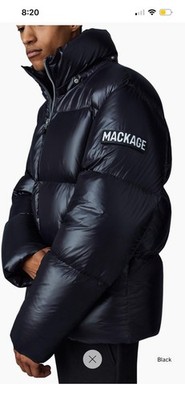 Mackage Men's Kent Duck Down Puffer Jacket Black Size 52 XL Removable Hood New￼