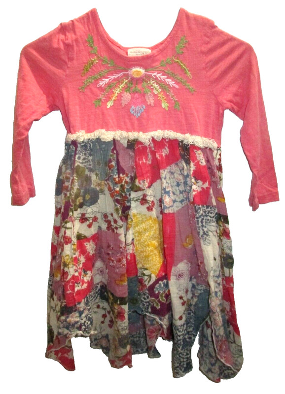 girls Mimi & Maggie Dress Floral Ruffle Skirt Long Sleeve Boho Girls Size 6 !!