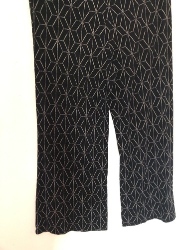 Ava & Viv Wide Leg Pull On Pants Size 2X Black Geometric Print Soft Jersey Knit - Picture 4 of 12