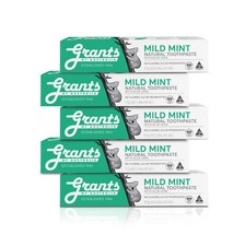 5x Grants Mild Mint Aloe Vera Toothpaste 110g, Relieve Sensitive Teeth Gums