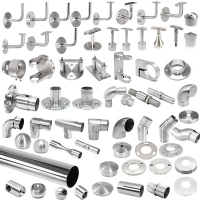 PRIOSTAHL Accesorios de barandilla tubos redondos brida conector de tubo soporte de barandilla tapas de extremo V2A