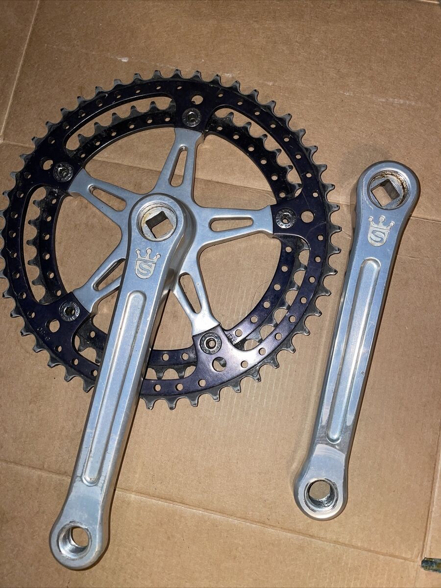 Vintage Sugino Mighty Crankset Rare Fluted Arms With No Vintage Sugino Mighty Crankset Rare Fluted Arms With No