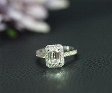 Sparkling 1.75Ct White Emerald CZ Engagement Ring Solid 925 Sterling Silver
