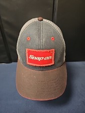 Snap-On Trucker Hat Adjustable Mesh Cap Red Patch Official Blue Grey OSFM