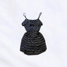 Forever 21 Navy Polka Dot Pleated Dress Size Small