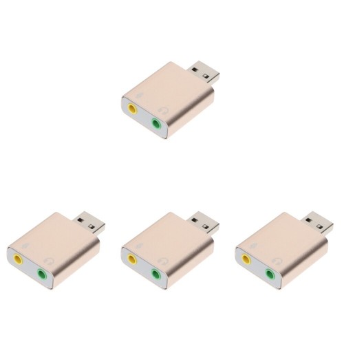 Set of 4 USB Externe Soundkarte Mit Mikrofonanschluss USB-Audio-Adapter