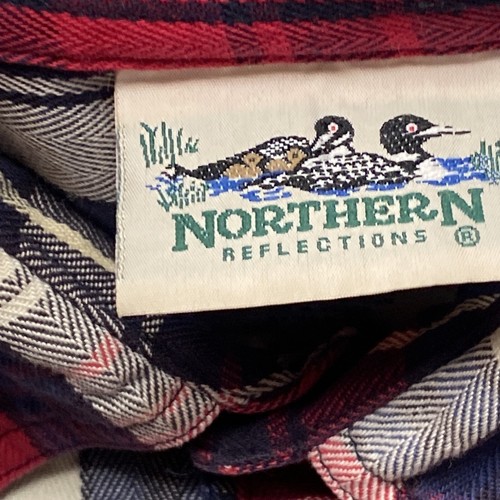 Northern Reflections Size L Red Blue White Long Sleeve Button Shirt - Picture 6 of 10