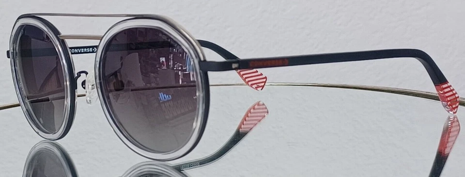 Gafas de sol CONVERSE SC0193 CRISTAL NEGRO Nuevas 51-22-140 Polarizadas degradadas GRIS Foto 3 de 4