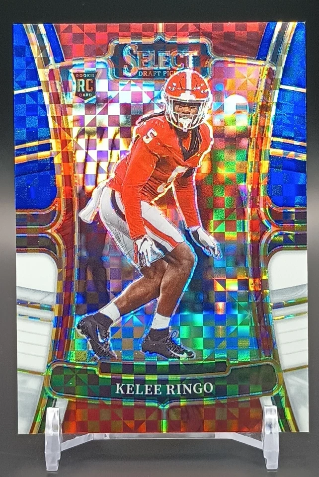 2023 Select Draft Picks #25 Kelee Ringo RC Red White Blue Squares /100 Eagles - Image 2 of 3