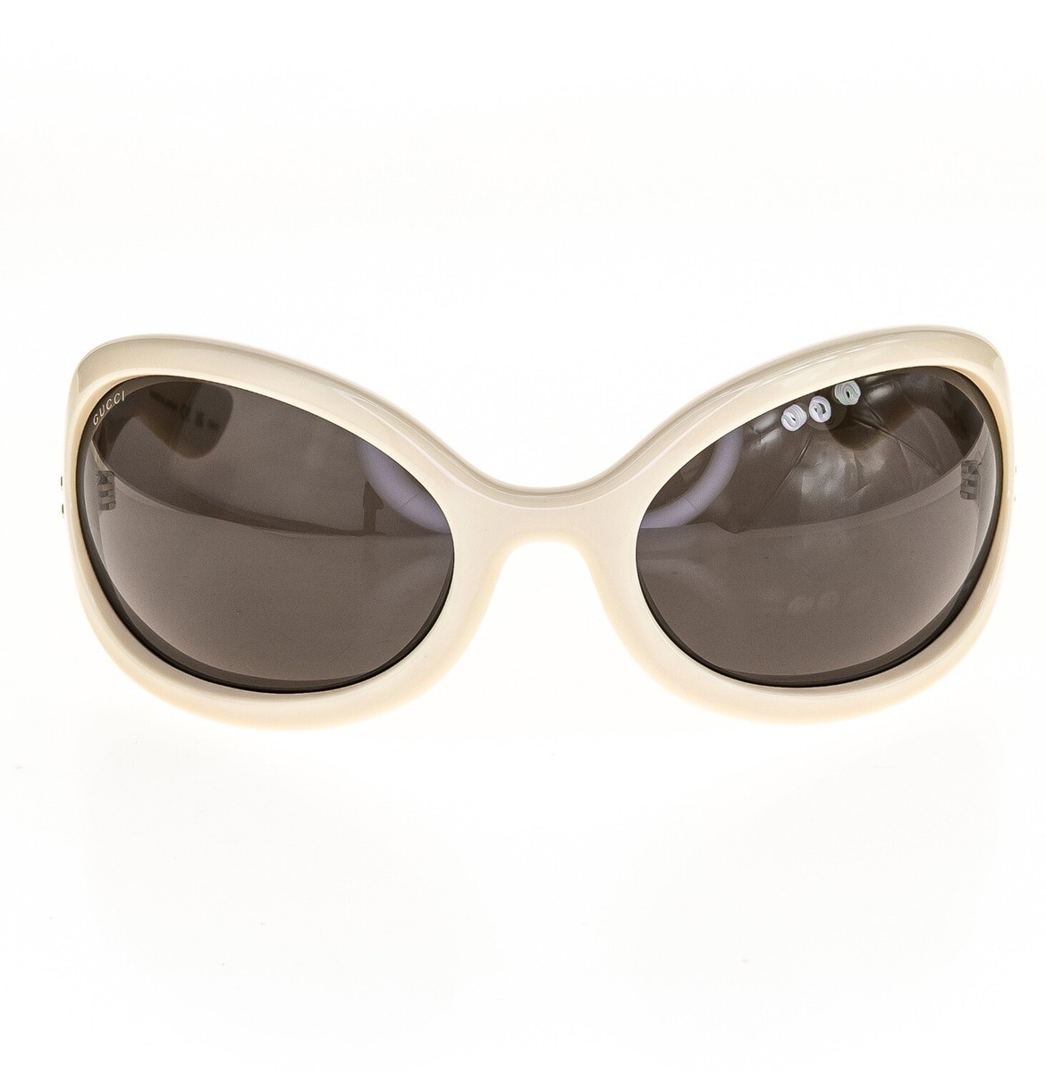 GUCCI White Brown Unisex Angular Mask 1381 Chunky Bold Gg1381S