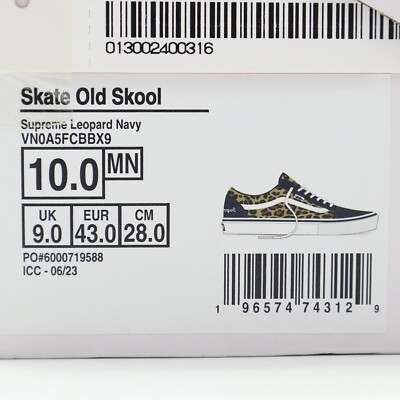 VN0A5FCBBX9 Supreme Vans Leopard Old Skool Navy White (Men's VN0A5FCBBX9 Supreme Vans Leopard Old Skool Navy White (Men's
