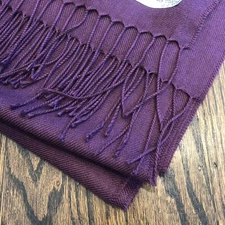 BORGOFORTE Scarf Wrap Pashmina Solid  Black ITALY Fringe Long 70 “ Wide 30”