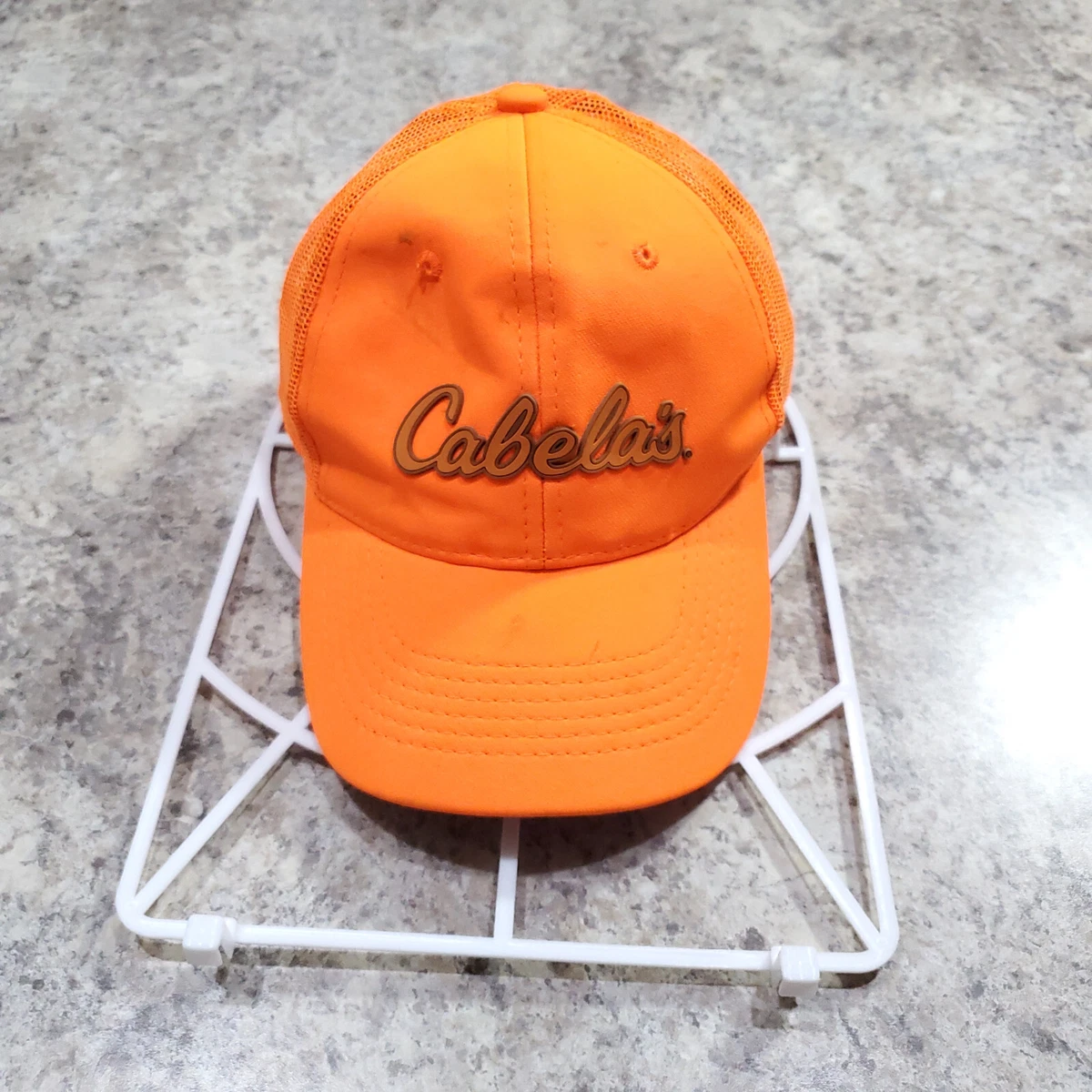 Cabelas Hat Cap Snapback One Size Men Fishing Orange Mesh Cotton Hunting  Outdoor