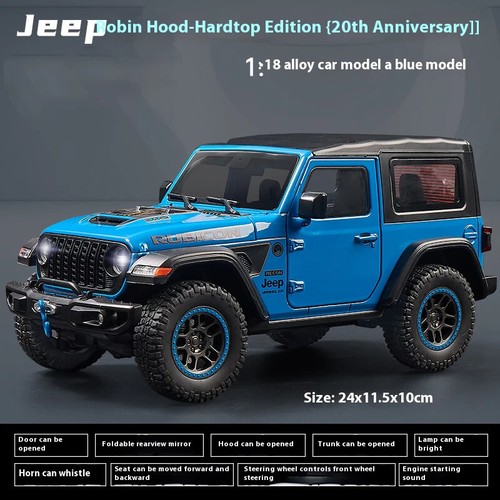 1:18 Jeep Wrangler Rubicon Alloy Metal Diecast Model Car Sound & Light Collect - Picture 10 of 18