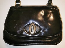 Borsa GUCCI in vernice nera ~Vintage~ Anni 50 - Chiusura bottone legno