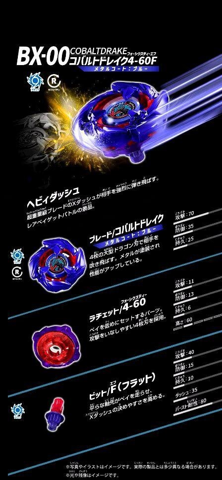 TakaraTomy Beyblade X BX-00 Cobalt Drake 4-60F Unopened