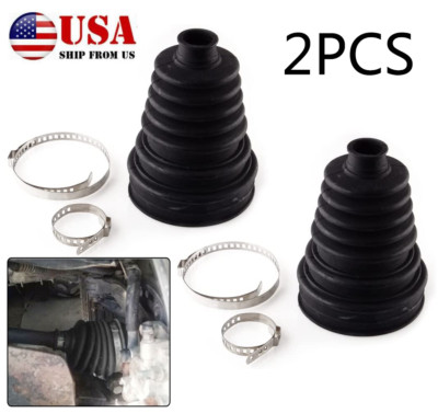 2X Universal Constant Velocity CV Joint Boot Dust Cover Black Anti-Aging Rubber 