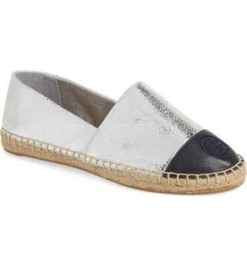 tory burch silver espadrilles
