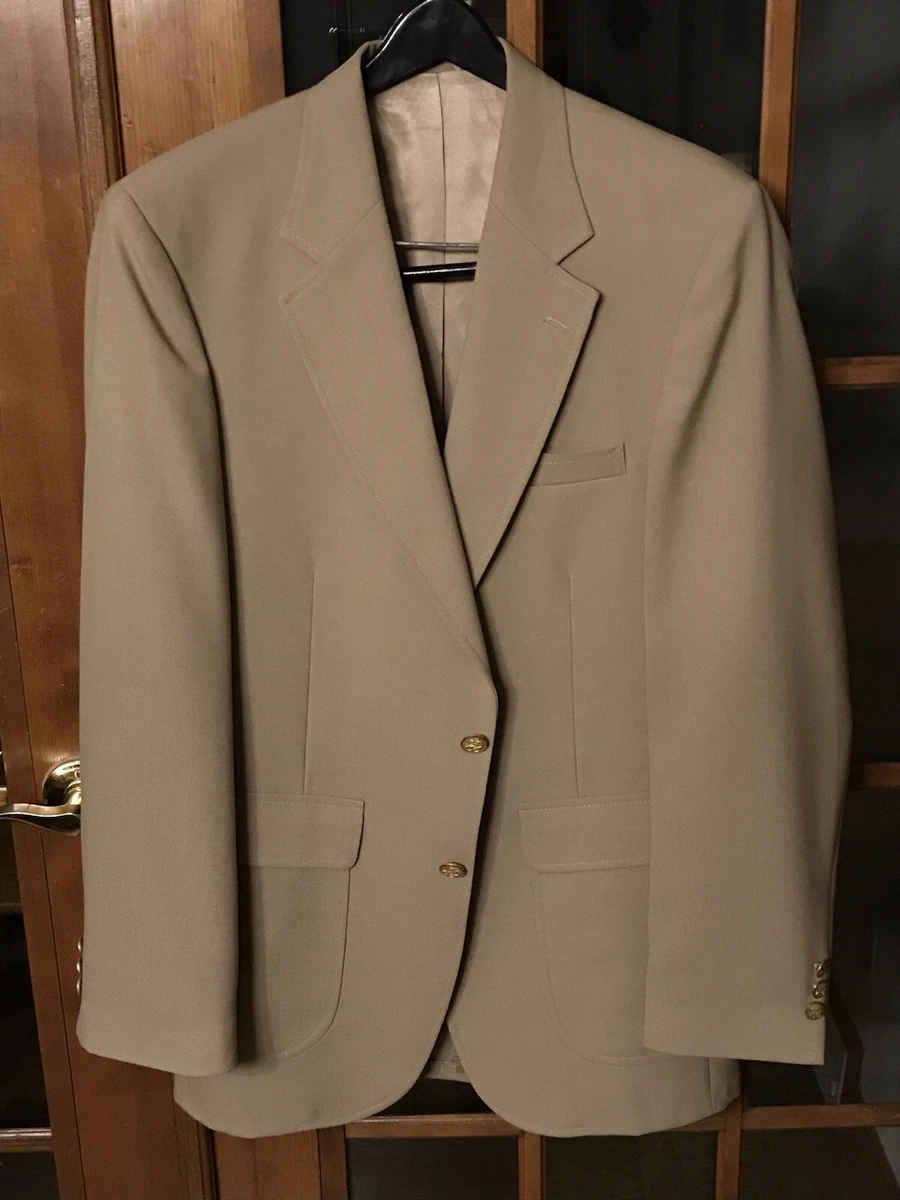 Men's Stafford Tan Khaki Blazer Sport Jacket, 40L eBay