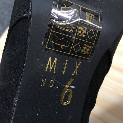 Mix No 6 Boots Womens 6 Huven Over The Knee Glitter Heels Boots Black Fabric - Picture 12 of 17