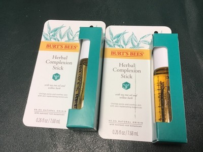 2 Burt s bees herbal complexion stick with tea tree oil & willow bark .26 oz