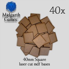 40x 40mm Square MDF Miniature Bases Warhammer Laser Cut 40K FAST SHIPPING