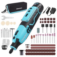 DURATECH 12V Cordless Rotary Tool Kit Rechargeable Battery 5000-35000RPM 7Speed