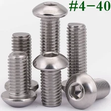 #4-40 UNC 304 Stainless Steel Button Head Allen Hex Socket Cap Screws Bolts 18-8