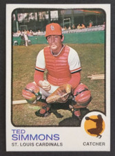 Ted Simmons 1973 Topps Baseball Card #85 (EX Minor Corner Wear)