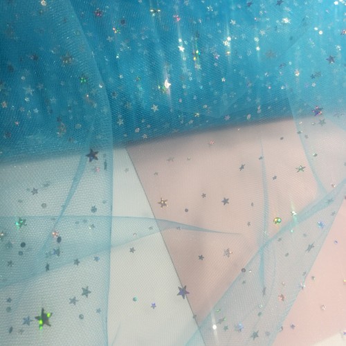 Sparkly Hologram Star Sequins 6" or 54" Inch Wide Shimmer Tulle Roll - Picture 19 of 36