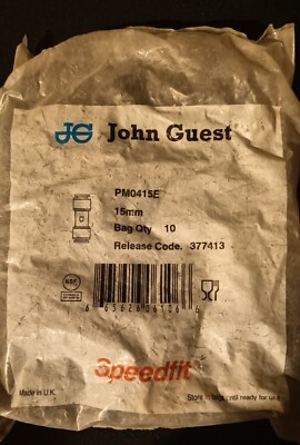 Speedfit 15 mm gerader Verbinder - 10 x Packung - John Guest PM0415E - UK SCHNELLER VERSAND!