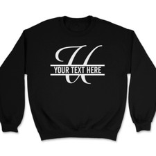 Letter U Monogram Your Text Here Custom Sweatshirt Personalized Name Gift