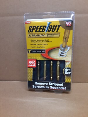 Ontel Speed Out Titanium Damaged Screw Extractor 4-piece Set works wth any Drill