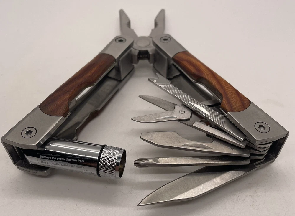 Multi-tool With Flashlight And Holster , Works, Unbranded