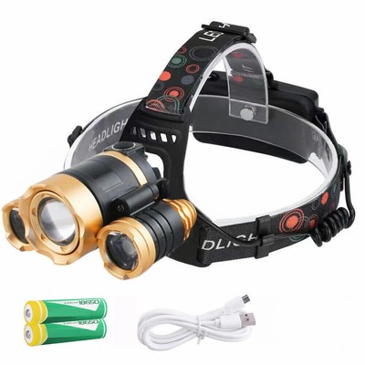 Headlamp Rechargeable USB Headlamps 2400 Lumens LED for Outdoor Waterproof