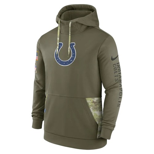 Indianapolis Colts Hoodie Men's M Nike Therma Fit Salute to Service Camo New