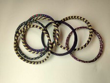 Mardi Gras Lightweight Woven Bangle Bracelets Set Of 7