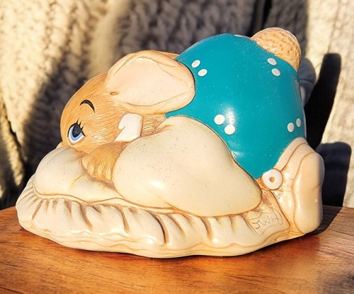 Pendelfin DODGER Rabbit Bunny on Pillow Bed Stoneware Burnley England Figurine - Picture 2 of 14