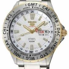 SEIKO 5 Sports SRP438K1 Automatic Watch 50th Anniversary GMT World Time 100m NOS
