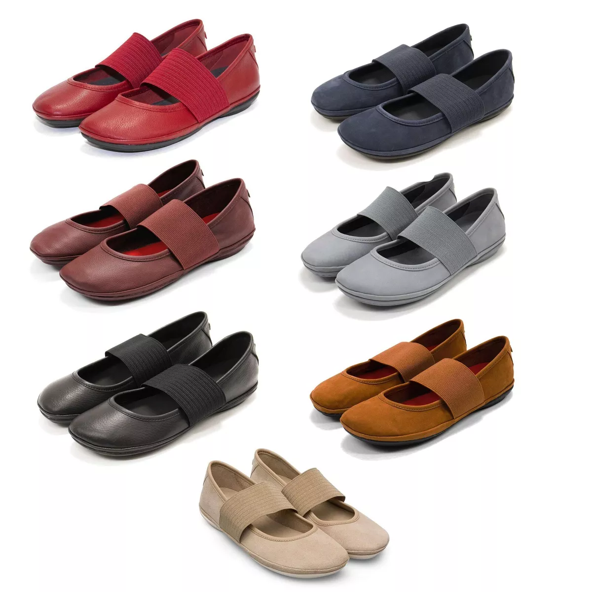 NEW Women's CAMPER Right Nina Mary Jane Ballet Leather Flats Slip On Shoes