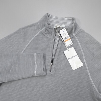 Tommy Bahama Flip Breaker Half Zip LS Reversible Pullover Bala Shark Mens Size S