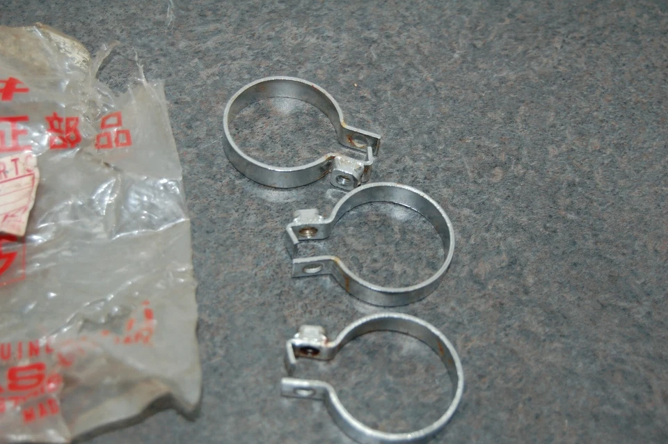 3 NOS GENUINE Kawasaki 18044-007 Connector Holder H1 Mach III Muffler 1972-1975 - Image 3 of 4